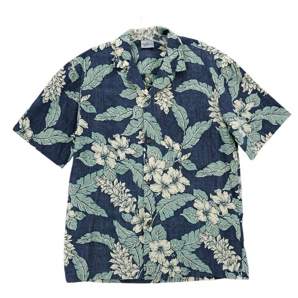 ROYAL CREATIONS Hawaiian Shirt Reverse Print Hibiscus Floral Tropical MEDIUM - Picture 2 of 6
